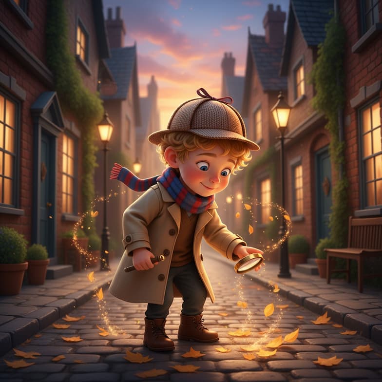 Child illustrated as Detective in their personalized storybook